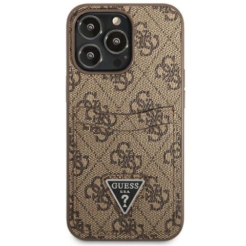 Guess GUHCP13XP4TPW iPhone 13 Pro Max 6,7" brązowy/brown hardcase 4G Triangle Logo Cardslot
