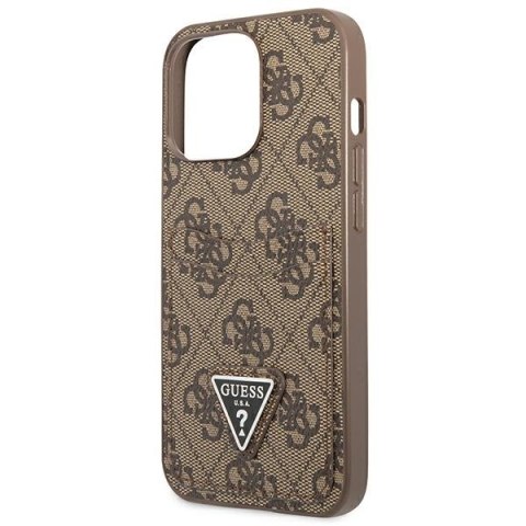 Guess GUHCP13XP4TPW iPhone 13 Pro Max 6,7" brązowy/brown hardcase 4G Triangle Logo Cardslot