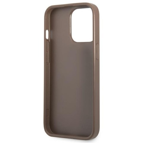 Guess GUHCP13XP4TPW iPhone 13 Pro Max 6,7" brązowy/brown hardcase 4G Triangle Logo Cardslot