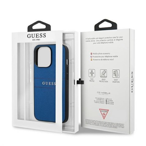 Guess GUHCP13XPSASBBL iPhone 13 Pro Max 6,7" niebieski/blue Saffiano Strap
