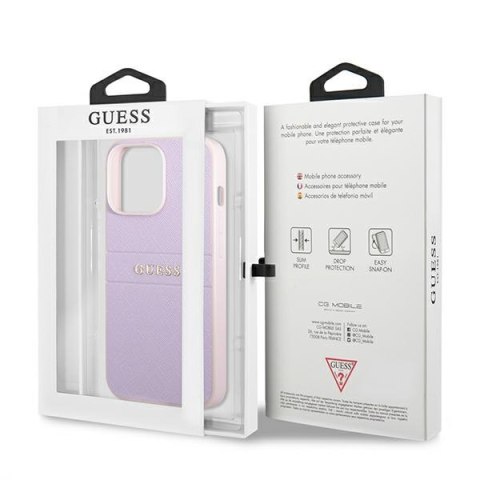 Guess GUHCP13XPSASBPU iPhone 13 Pro Max 6,7" fioletowy/purple hardcase Saffiano Stripe