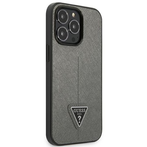Guess GUHCP13XPSATLG iPhone 13 Pro Max 6,7" srebrny/silver hardcase SaffianoTriangle Logo