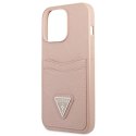 Guess GUHCP13XPSATPP iPhone 13 Pro Max 6,7" różowy/pink hardcase SaffianoTriangle Logo Cardslot