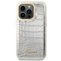 Guess GUHCP14LHGCRHS iPhone 14 Pro 6,1" srebrny/silver hardcase Croco Collection