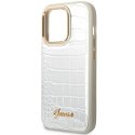 Guess GUHCP14LHGCRHS iPhone 14 Pro 6,1" srebrny/silver hardcase Croco Collection