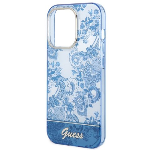 Guess GUHCP14LHGPLHB iPhone 14 Pro 6,1" niebieski/blue hardcase Porcelain Collection