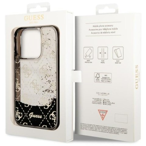 Guess GUHCP14LLC4PSGK iPhone 14 Pro 6.1" czarny/black hardcase Liquid Glitter 4G Transculent