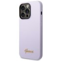Guess GUHCP14LSLSMU iPhone 14 Pro 6,1" fioletowy/purple hard case Silicone Vintage Gold Logo