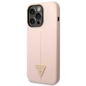 Guess GUHCP14LSLTGP iPhone 14 Pro 6,1" różowy/pink hardcase Silicone Triangle