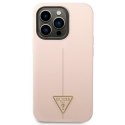 Guess GUHCP14LSLTGP iPhone 14 Pro 6,1" różowy/pink hardcase Silicone Triangle