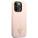 Guess GUHCP14LSLTGP iPhone 14 Pro 6,1" różowy/pink hardcase Silicone Triangle