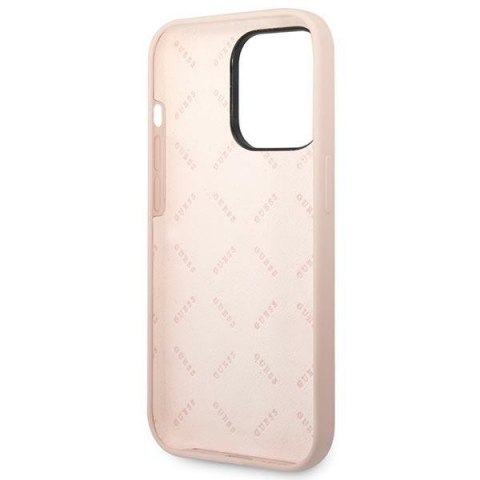 Guess GUHCP14LSLTGP iPhone 14 Pro 6,1" różowy/pink hardcase Silicone Triangle