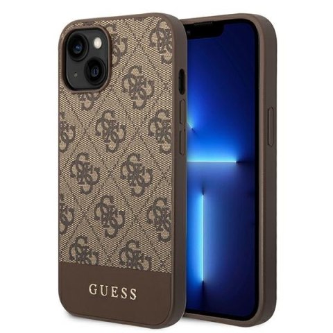 Guess GUHCP14MG4GLBR iPhone 14 Plus / 15 Plus 6.7" brązowy/brown hard case 4G Stripe Collection