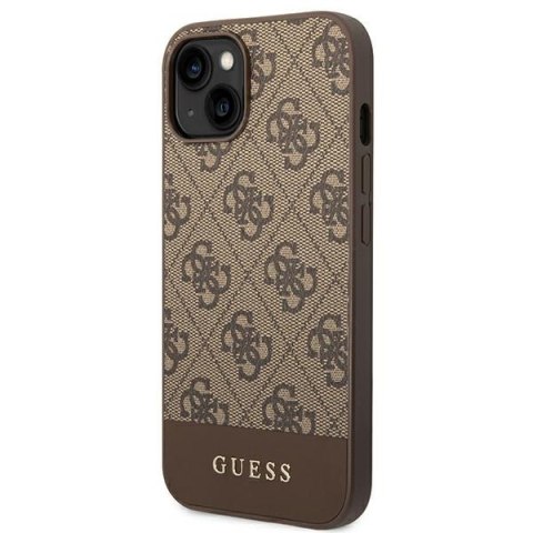 Guess GUHCP14MG4GLBR iPhone 14 Plus / 15 Plus 6.7" brązowy/brown hard case 4G Stripe Collection