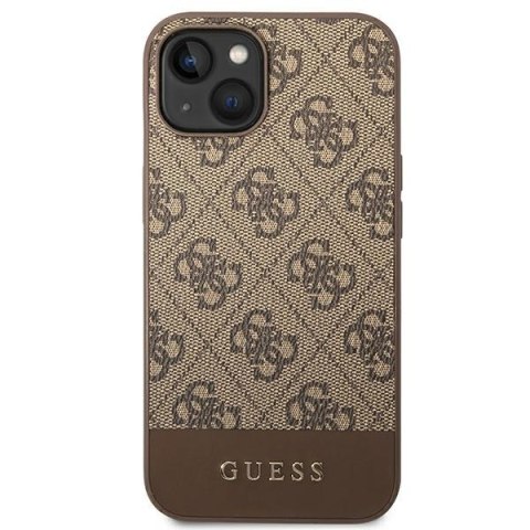 Guess GUHCP14MG4GLBR iPhone 14 Plus / 15 Plus 6.7" brązowy/brown hard case 4G Stripe Collection