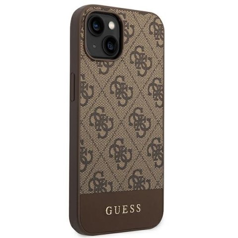 Guess GUHCP14MG4GLBR iPhone 14 Plus / 15 Plus 6.7" brązowy/brown hard case 4G Stripe Collection