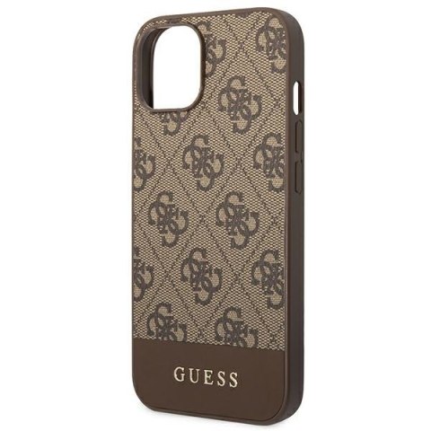 Guess GUHCP14MG4GLBR iPhone 14 Plus / 15 Plus 6.7" brązowy/brown hard case 4G Stripe Collection