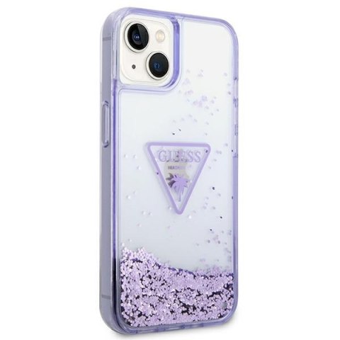 Guess GUHCP14MLFCTPU iPhone 14 Plus 6,7" fioletowy/purple hardcase Liquid Glitter Palm Collection