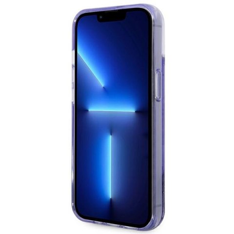 Guess GUHCP14MLFCTPU iPhone 14 Plus 6,7" fioletowy/purple hardcase Liquid Glitter Palm Collection