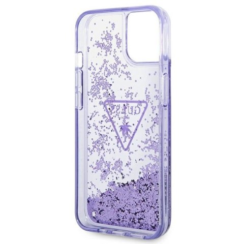 Guess GUHCP14MLFCTPU iPhone 14 Plus 6,7" fioletowy/purple hardcase Liquid Glitter Palm Collection