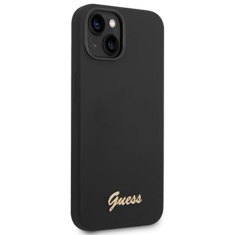 Guess GUHCP14MSLSMK iPhone 14 Plus 6,7" czarny/black hard case Silicone Vintage Gold Logo