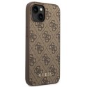 Guess GUHCP14SG4GFBR iPhone 14 6,1" brązowy/brown hard case 4G Metal Gold Logo