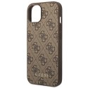 Guess GUHCP14SG4GFBR iPhone 14 6,1" brązowy/brown hard case 4G Metal Gold Logo