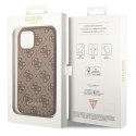 Guess GUHCP14SG4GFBR iPhone 14 6,1" brązowy/brown hard case 4G Metal Gold Logo