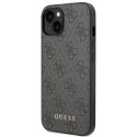 Guess GUHCP14SG4GFGR iPhone 14 6,1" szary/grey hard case 4G Metal Gold Logo