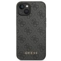 Guess GUHCP14SG4GFGR iPhone 14 6,1" szary/grey hard case 4G Metal Gold Logo