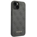 Guess GUHCP14SG4GFGR iPhone 14 6,1" szary/grey hard case 4G Metal Gold Logo