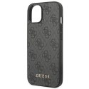 Guess GUHCP14SG4GFGR iPhone 14 6,1" szary/grey hard case 4G Metal Gold Logo