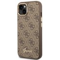 Guess GUHCP14SHG4SHW iPhone 14 6,1" brązowy/brown hard case 4G Vintage Gold Logo