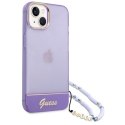 Guess GUHCP14SHGCOHU iPhone 14 / 15 / 13 6.1" fioletowy/purple hardcase Translucent Pearl Strap