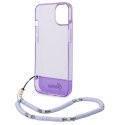 Guess GUHCP14SHGCOHU iPhone 14 / 15 / 13 6.1" fioletowy/purple hardcase Translucent Pearl Strap