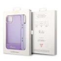 Guess GUHCP14SHGCOHU iPhone 14 / 15 / 13 6.1" fioletowy/purple hardcase Translucent Pearl Strap