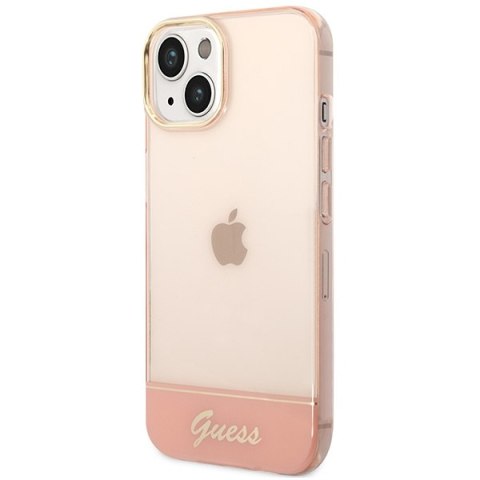 Guess GUHCP14SHGCOP iPhone 14 6,1" różowy/pink hardcase Translucent