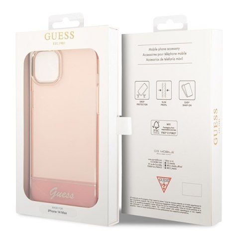 Guess GUHCP14SHGCOP iPhone 14 6,1" różowy/pink hardcase Translucent