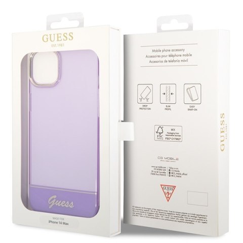 Guess GUHCP14SHGCOU iPhone 14 6,1" fioletowy/purple hardcase Translucent