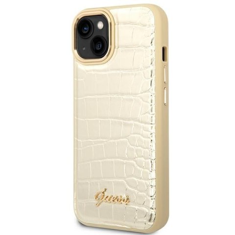 Guess GUHCP14SHGCRHD iPhone 14 / 15 / 13 6.1" złoty/gold hardcase Croco Collection