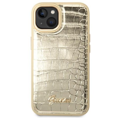 Guess GUHCP14SHGCRHD iPhone 14 / 15 / 13 6.1" złoty/gold hardcase Croco Collection
