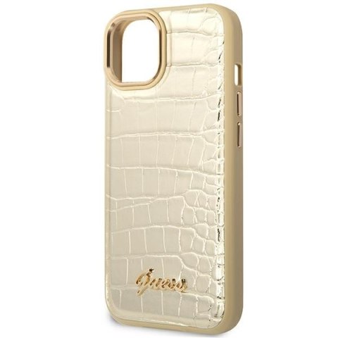 Guess GUHCP14SHGCRHD iPhone 14 / 15 / 13 6.1" złoty/gold hardcase Croco Collection