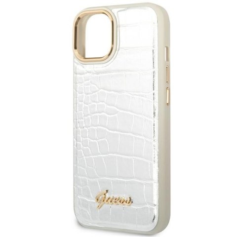 Guess GUHCP14SHGCRHS iPhone 14 6,1" srebrny/silver hardcase Croco Collection