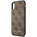 Guess GUHCPXG4GFBR iPhone X/Xs brązowy/brown hard case 4G Metal Gold Logo