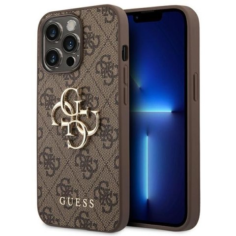 Guess GUHCP14X4GMGBR iPhone 14 Pro Max 6,7" brązowy/brown hardcase 4G Big Metal Logo