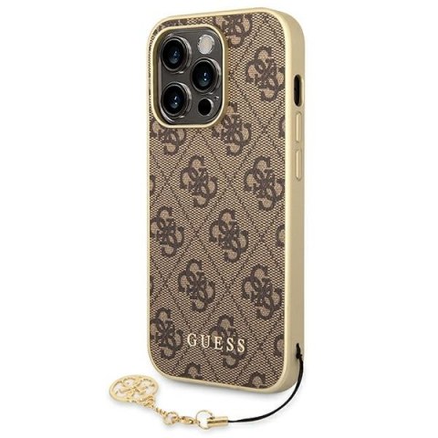 Guess GUHCP14XGF4GBR iPhone 14 Pro Max 6,7" brązowy/brown hardcase 4G Charms Collection