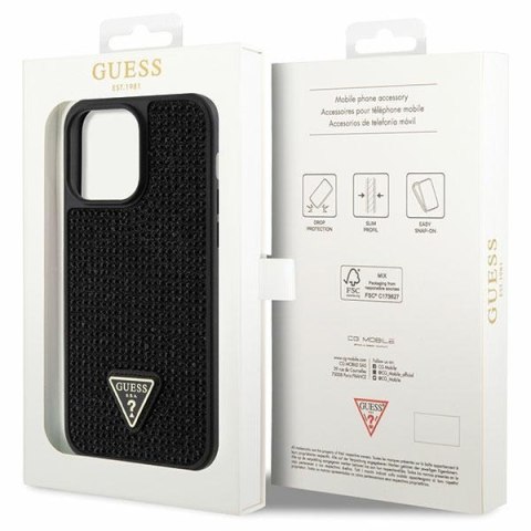 Guess GUHCP14XHDGTPK iPhone 14 Pro Max 6.7" czarny/black hardcase Rhinestone Triangle