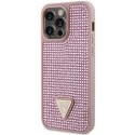 Guess GUHCP14XHDGTPP iPhone 14 Pro Max 6.7" różowy/pink hardcase Rhinestone Triangle