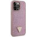 Guess GUHCP14XHDGTPP iPhone 14 Pro Max 6.7" różowy/pink hardcase Rhinestone Triangle