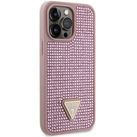 Guess GUHCP14XHDGTPP iPhone 14 Pro Max 6.7" różowy/pink hardcase Rhinestone Triangle